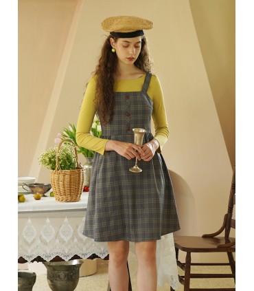 All-match thin wide shoulder strap suspender skirt 