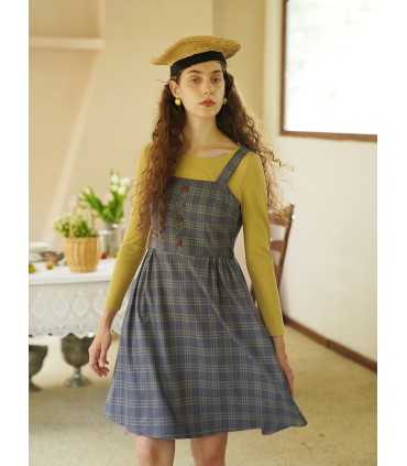 All-match thin wide shoulder strap suspender skirt 