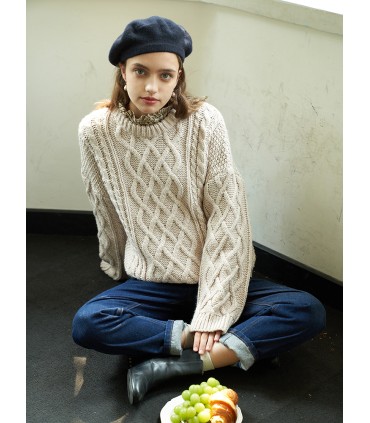 Camisa clásica con cuello de encaje a cuadros 