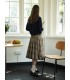 Good-looking plaid pleated mid-length skirt 