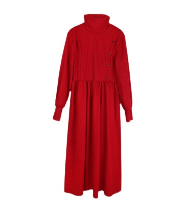 Gebreide wollen Chinese rode coltruijurk 