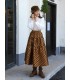Kemeja bahagian bawah turtleneck lengan renda klasik