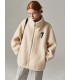 Chaqueta informal de piel de oveja con cuello levantado