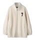 Sheep shearling stand collar casual jacket