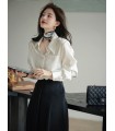 Skirt loose Hepburn style A-line skirt 2023 spring new casual high-waist skirt 