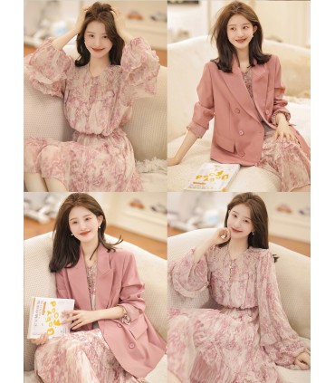 Valentinstagskleid Sanfter Wind Mode bedrucktes Kleid 2023 Frühlingsneues Chiffonkleid 