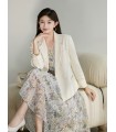 Yuqing 양복 복고 양복 재킷 여성 2023 봄 새로운 고급 작은 상의 