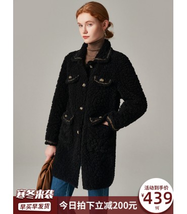 Fåre shearling jakke i koreansk stil