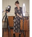 [Spot in Sekunden] Monaco Garden lockerer und bequemer Teepausenrock Herbst neues Printkleid 