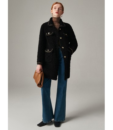 Fåre shearling jakke i koreansk stil