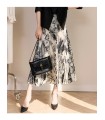 Cicada Shiyu halvkjol nationell stil A-linje veckad kjol 2023 våren ny mellanlång kjol 