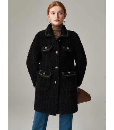 Fåre shearling jakke i koreansk stil