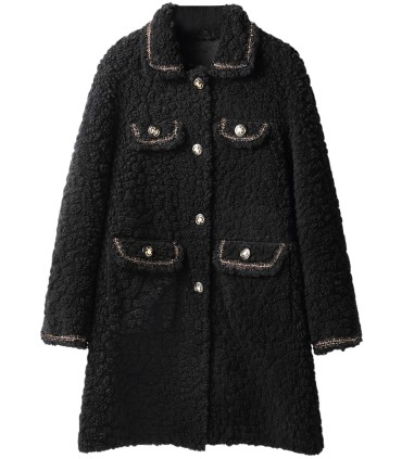 Fåre shearling jakke i koreansk stil