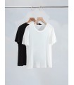 Simple round neck silk knitted short sleeves 