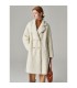 Sheep shearling mid-length Haining coat