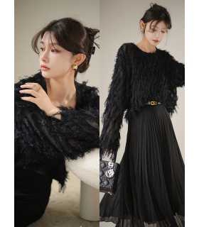 Baju Kemeja Putih Retro Atasan Sutera Wanita 2023 Atasan Angin Lembut 