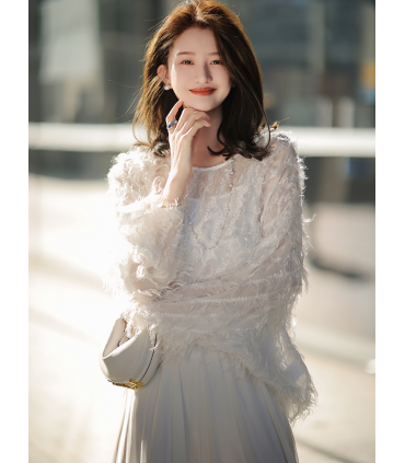 Dames Zijden Top Retro Wit Shirt Dames 2023 Gentle Wind Top 