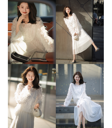 Áo sơ mi nữ cổ điển bằng lụa Áo sơ mi trắng nữ 2023 Áo gió nhẹ nhàng 