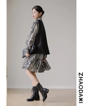 Jungle Zoo Loose Printed Tea Break Dress 2023 Spring New Fashion Dress 
