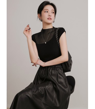 Little Feminine Knitted Top Minimalist Wind Pit Sweater 2023 Nouveau haut en tricot 