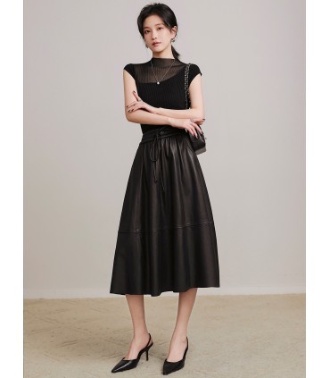 Little Feminine Örme Üst Minimalist Rüzgar Çukur Kazak 2023 Yeni Örme Üst 