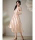 Moonlight Variation Fashion V-neck Shirt Dress 2023 Musim Semi Baru Pinggang Tencel Dress 