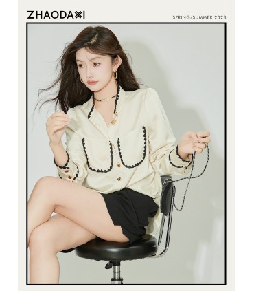 Conception de chemise haute intelligence chemise blanche tout match 2023 nouveau haut de niche 