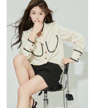 Conception de chemise haute intelligence chemise blanche tout match 2023 nouveau haut de niche 