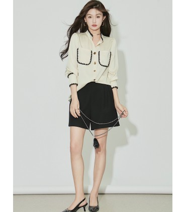 Conception de chemise haute intelligence chemise blanche tout match 2023 nouveau haut de niche 