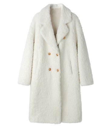Sheep shearling mid-length Haining coat