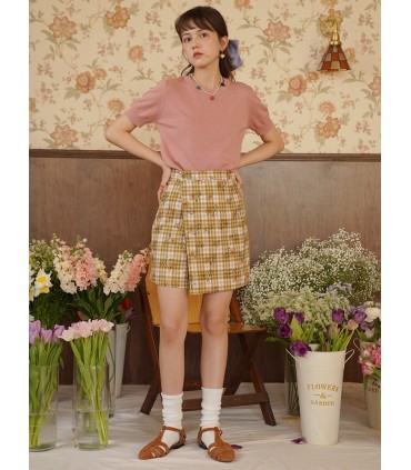 Camiseta de manga corta de punto fino