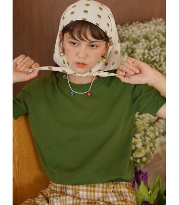 Camiseta de manga corta de punto fino