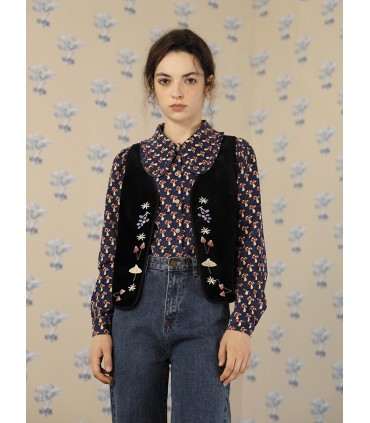 Corduroy Mushroom Lace Langarmshirt