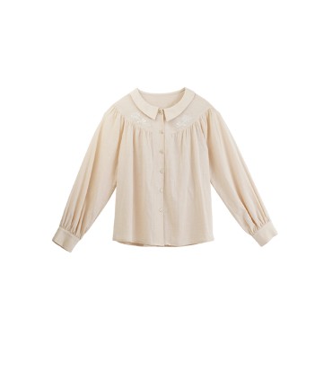 Algodão fino e linho para meninas com textura solta