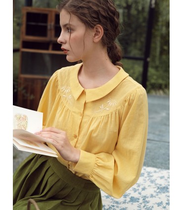 Tunn bomull och linne för tjejer med lös textur 