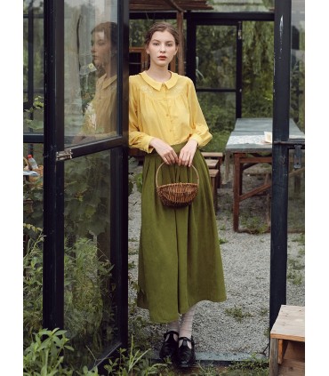 Tunn bomull och linne för tjejer med lös textur 