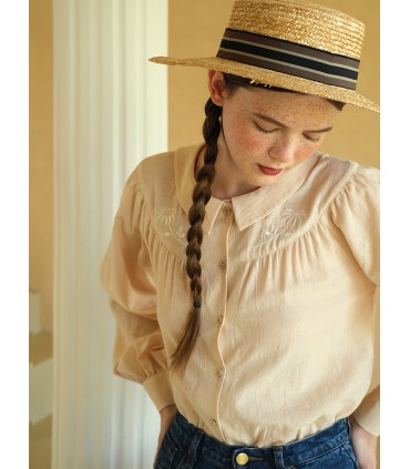 Tunn bomull och linne för tjejer med lös textur 