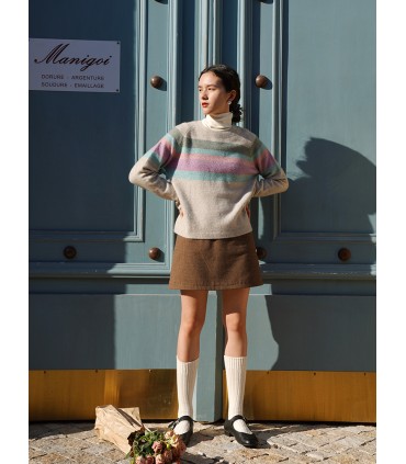 Sweater hangat bulu rakun lembut mesra kulit