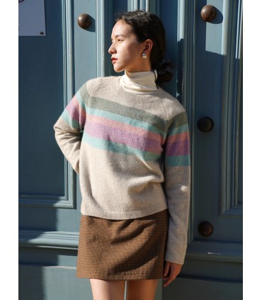 Sweater hangat bulu rakun lembut mesra kulit