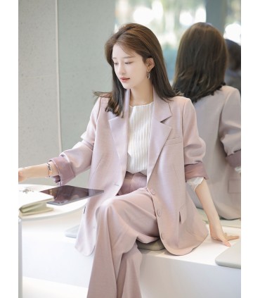 西装高腰休闲裤2023春新款西装套装