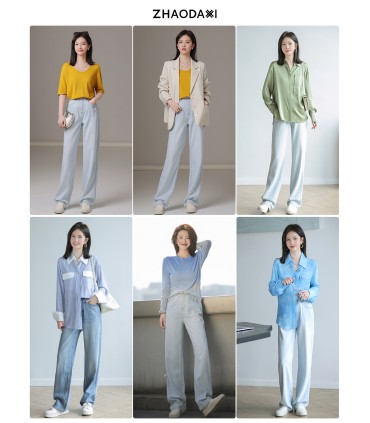 Hemp jeans-design bukser med brede ben