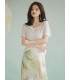 Silk T-shirt minimalist style white bottoming shirt