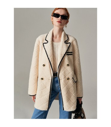 Sheep shearling double row Haining jacket