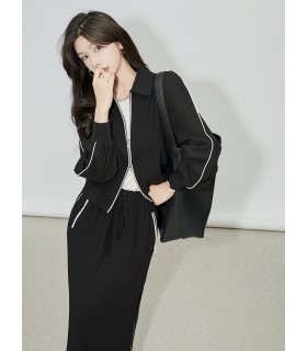 Sut persendirian asetat lapel seragam besbol skirt pinggang tinggi