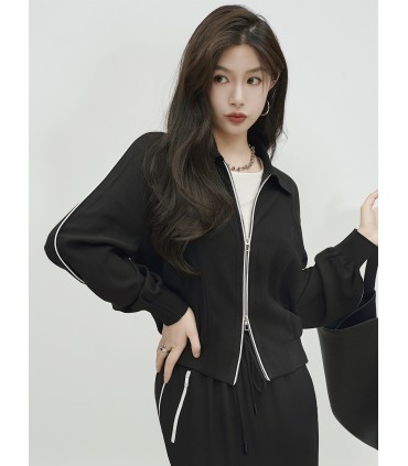 아세테이트 사복 라펠 야구복 하이웨이스트 스커트