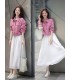 Bright mood ceket Kısa pembe denim ceket