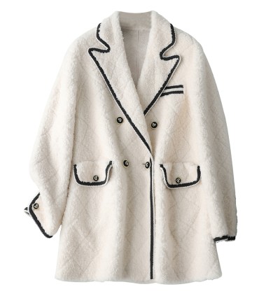 Dubbele rij schapenvacht Haining jas