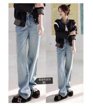 Surowe obrazki spodnie z długimi nogawkami luźne spodnie do mopa z prostymi nogawkami 