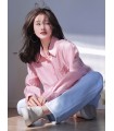 Caroline Shirt 캐주얼 보이프렌드 핑크 셔츠 