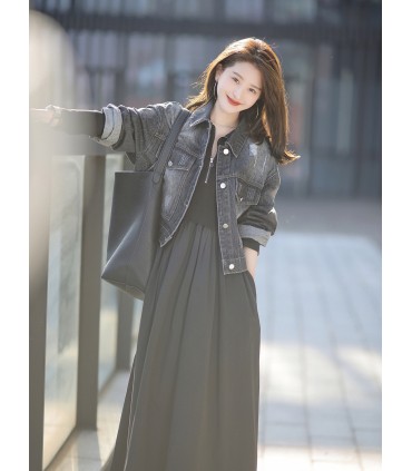 Rökt jeansjacka Vintage jeansjacka 